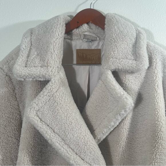 Bearpaw NWT Neutral Ivory Cream Teddy Sherpa Faux Fur Trench Coat Jacket Sz 3X - Picture 14 of 14